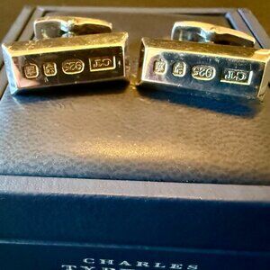 Charles Tyrwhitt Silver Ingot Cufflinks – Polished Rectangle – With Box